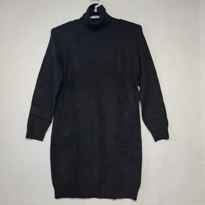 PrettyLittleThing Sweater Dress Womens Plus XL Black Turtleneck Knit Long Sleeve